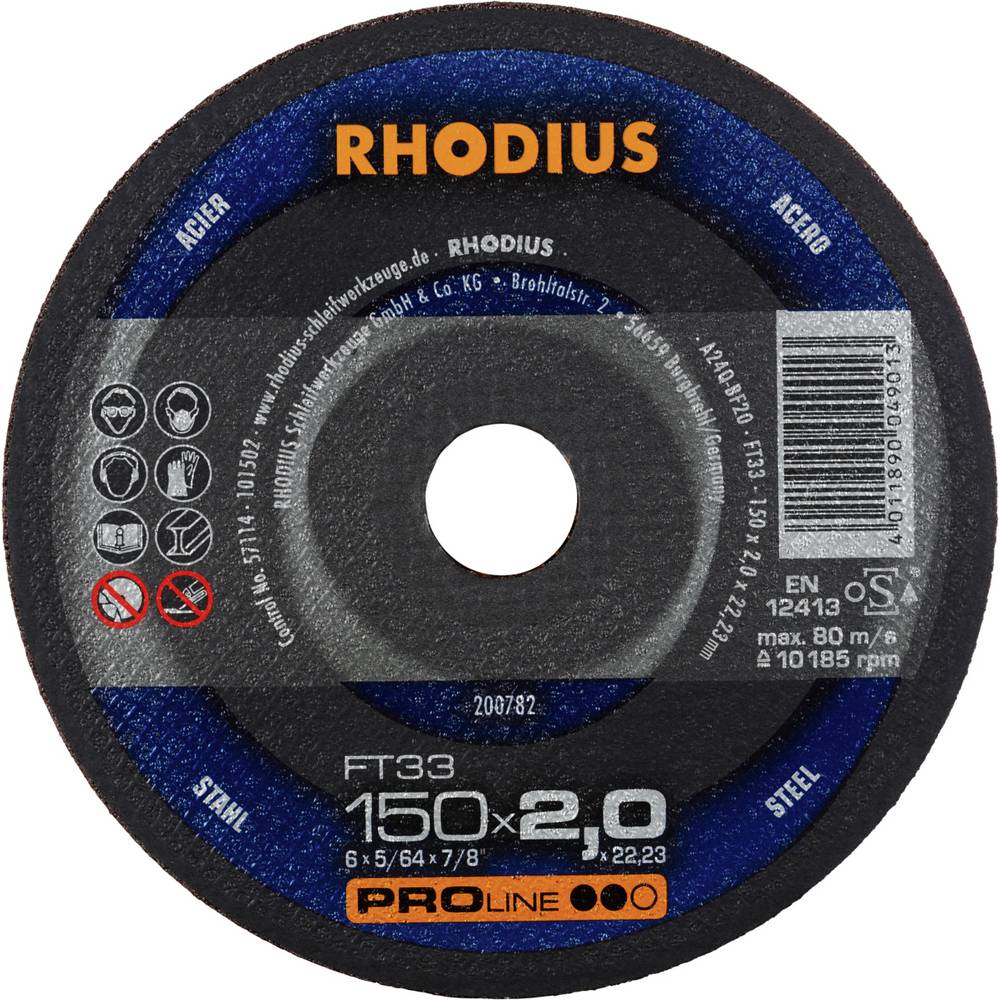 Диск за рязане RHODIUS PRO FT33, 150x2x22.23 / 200782 Диск за рязане RHODIUS PRO FT33, 150x2x22.23 / 200782